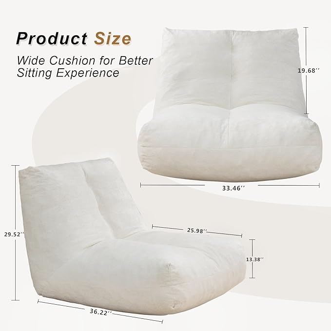 Bean Bag Chairs for Adults, Memory Foam Bean Bag Chair, Spacious Single Sofa - Image 2