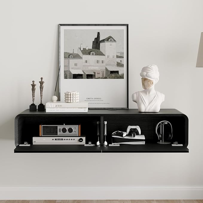 POVISON Fully-Assembled Minimalist Floating TV Stand, Modern Wall-Mounted - Image 6