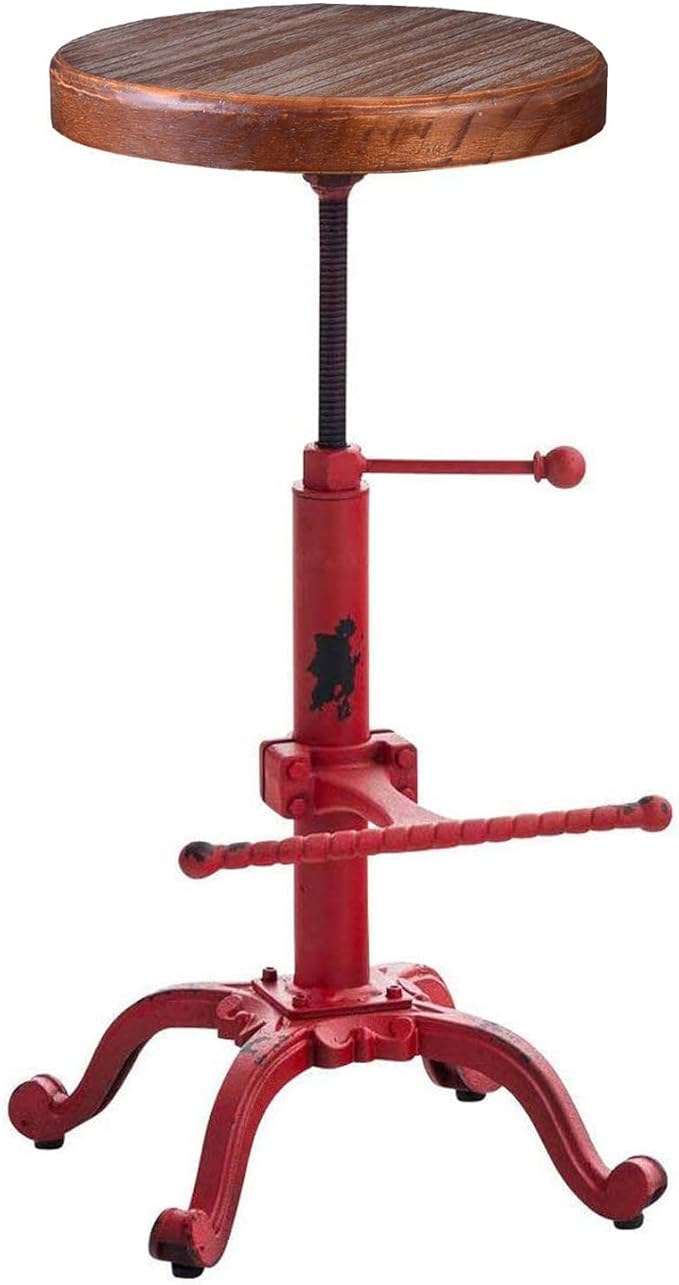 Topower Industrial Retro Vintage Farm Wooden Tractor Stool Kitchen Swivel by Topower