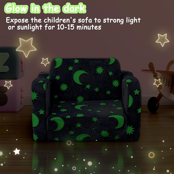 Kids Toddler Chair, 2-in-1 Toddler Couch Fold Out, Convertible Chairs - Image 5