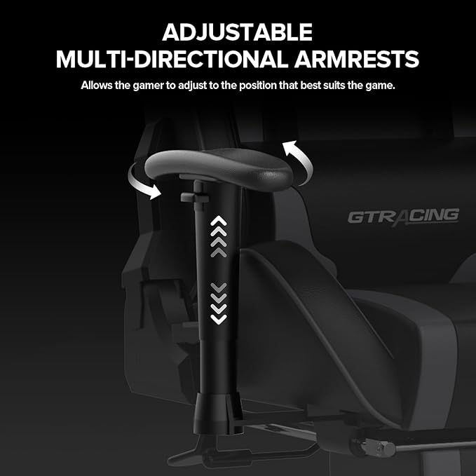 GTRACING Gaming Chair with Footrest Speakers Video Game Chair Bluetooth Music - Image 4