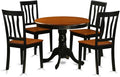 East West Furniture ANTI5-BLK-W 5 Piece Kitchen Table Set by EastWestFurniture