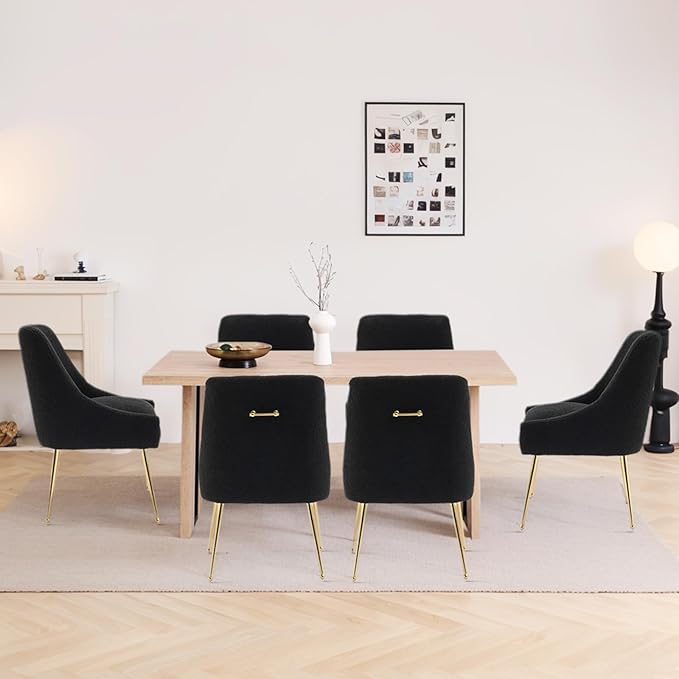 Modern Velvet Dining Chairs Set of 2, Contemporary Upholstered Furniture - Image 8