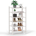 Haddockway small 6 Tier Bamboo Shoe Rack Storage Organizer, Small Space by Haddockway