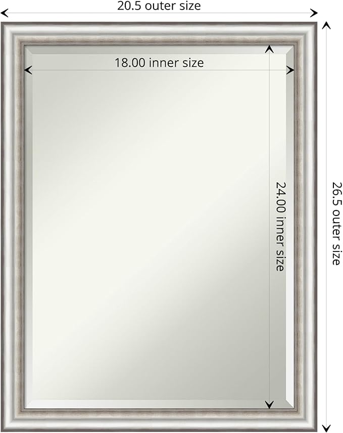 Amanti Art Silver Bathroom Mirror - Image 4
