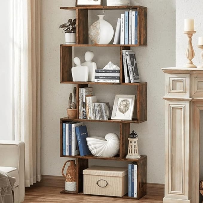 VASAGLE Bookcase, 5-Tier Bookshelf, Display Shelf and Room Divider, - Image 8