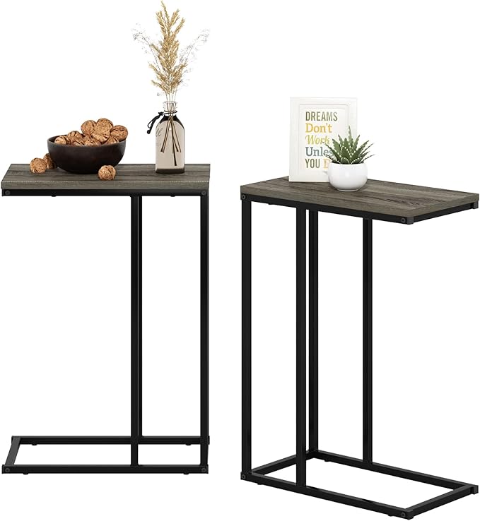 Furinno Camnus Modern Living Sofa Side Table, French Oak Grey by Furinno-FitsYourSpaceFitsYourBudget