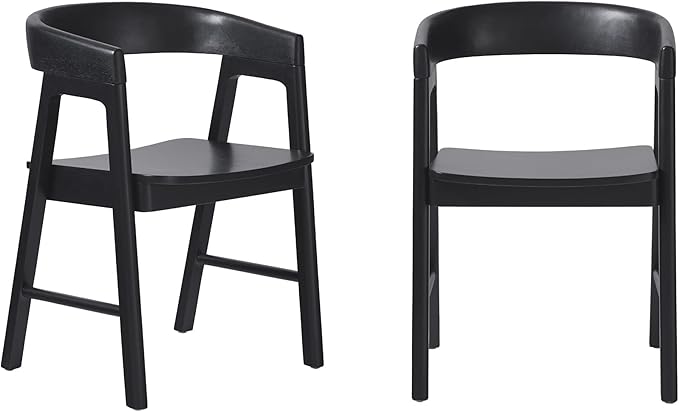 Walker Edison Ezra Modern Solid Wood Rounded Back Dining Chair by WalkerEdison