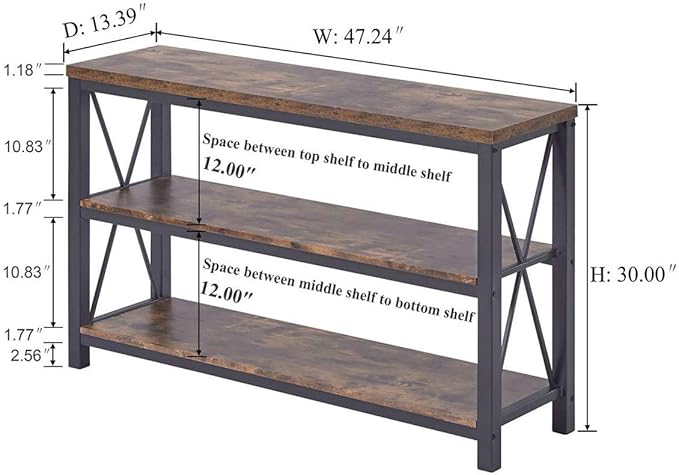 BON AUGURE Industrial Sofa Console Table - Image 2