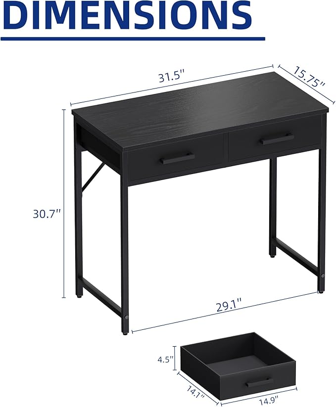 Pamray 32 Inch Small Computer Desk - Image 3