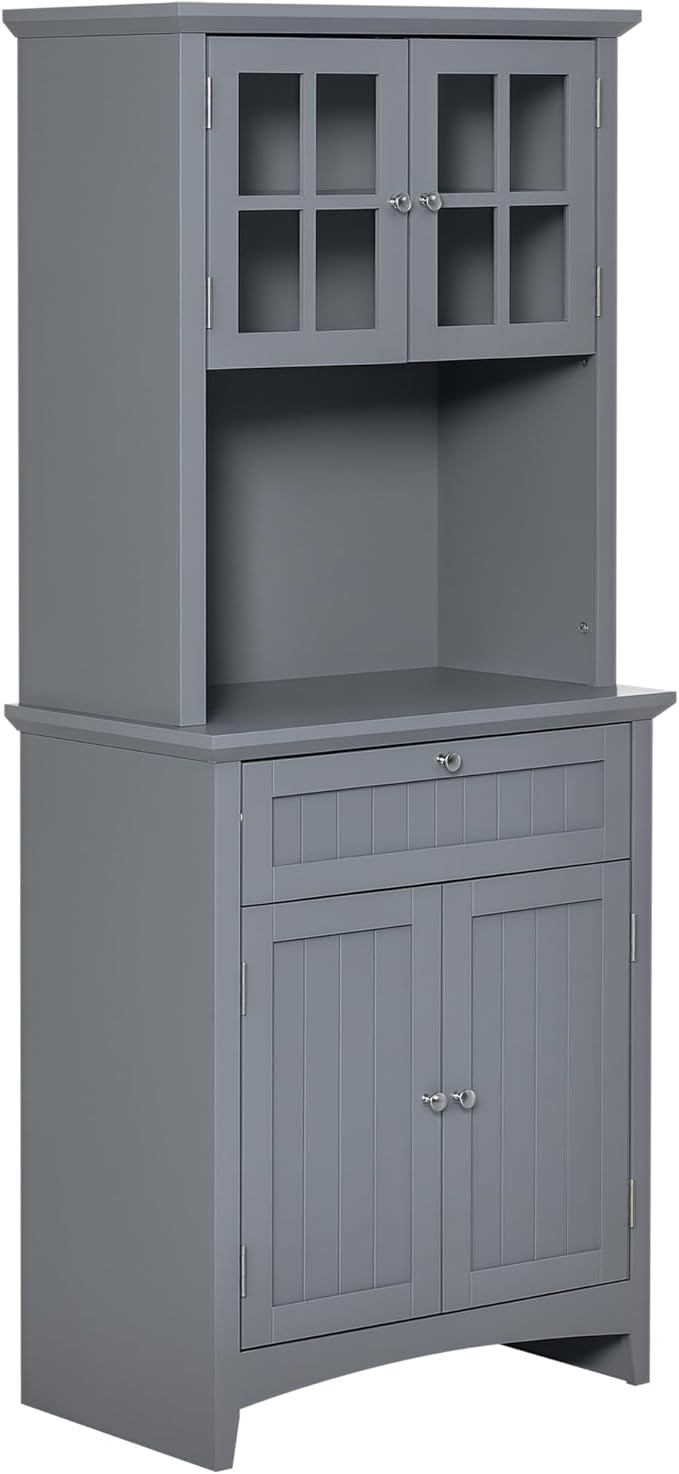 HOMCOM Elegant Buffet with Hutch, Kitchen Pantry Storage Cabinet with Framed by HOMCOM