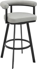 Armen Living Magnolia Swivel Counter Stool in Black Metal by ArmenLiving