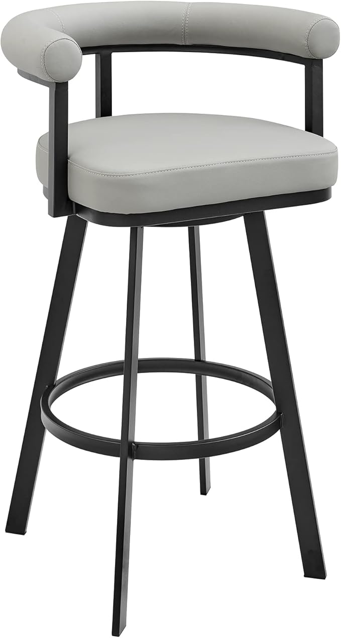 Armen Living Magnolia Swivel Counter Stool in Black Metal by ArmenLiving