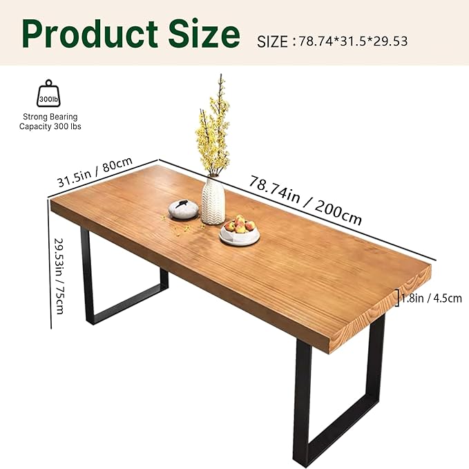 Stylish Modern Minimalist Solid Wood Dining Table - Image 2