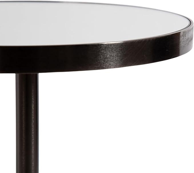 Kate and Laurel Tira Elegant Round Mirrored Side Table, Modern Circle End Table - Image 9
