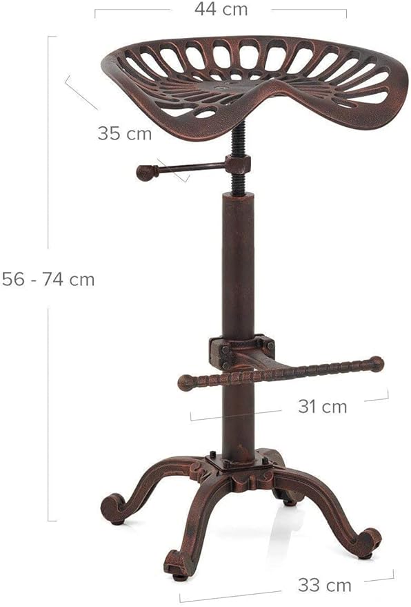 Vintage Tractor Seat Bar Stools Industrial Style Swivel Kitchen Dining Chair - Image 3