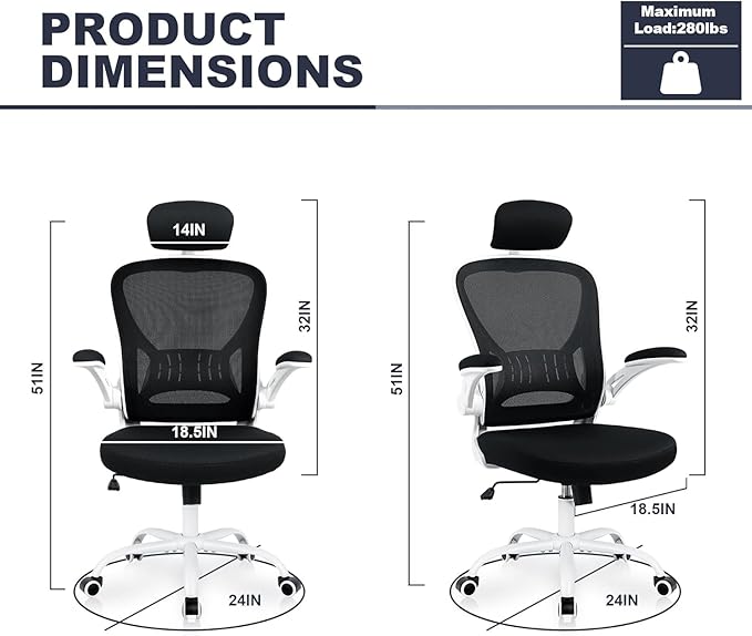 Office Chair Ergonomic Desk Chair Comfort Adjustable Height - Image 2