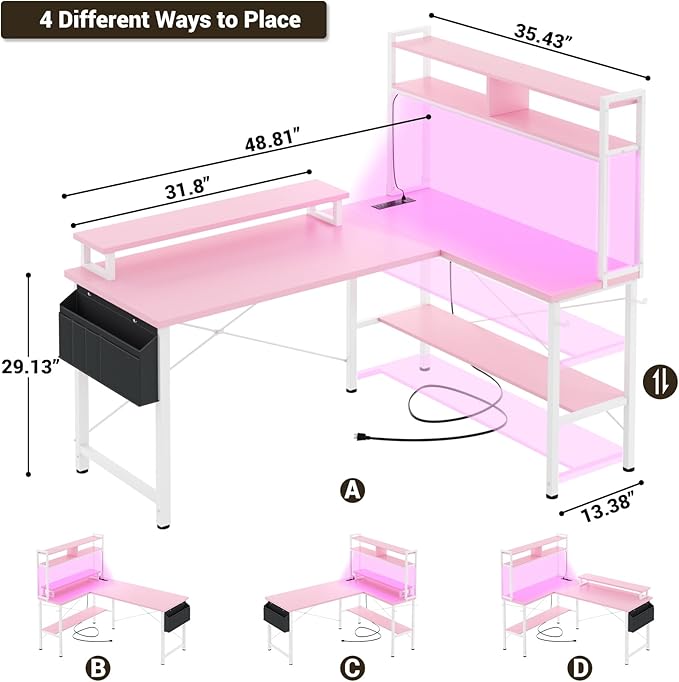 Aheaplus L Shaped Gaming Desk - Image 3