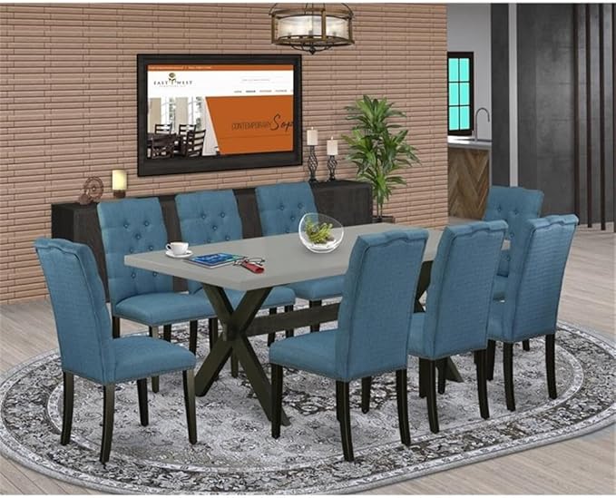 East West Furniture X697EL121-9 9 Piece Dining Room Furniture Set Includes a - Image 2