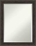 Amanti Art Brown Wall Mirror 28x22 Shipwreck Greywash Narrow Rectangle Bathroom by AmantiArt