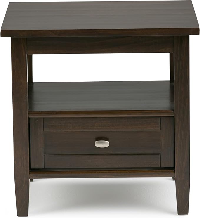 SIMPLIHOME Warm Shaker SOLID WOOD 20 inch Wide Rectangle Transitional End Side - Image 6