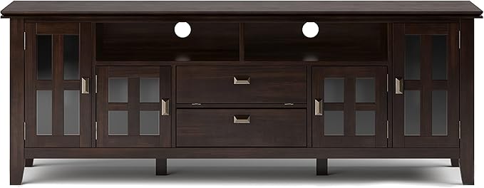 SIMPLIHOME Artisan SOLID WOOD 72 inch Wide Transitional TV Media Stand in - Image 4