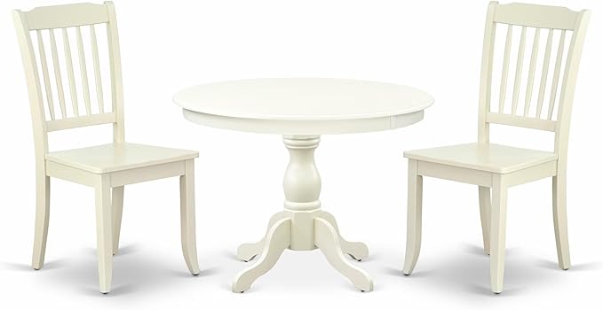 East West Furniture HBDA3-LWH-W 3 Piece Modern Dining Table Set Contains a by EastWestFurniture