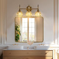 ANDY STAR 40x36 Inch Gold Bathroom Mirror, Brushed Gold Mirrors by ANDYSTAR