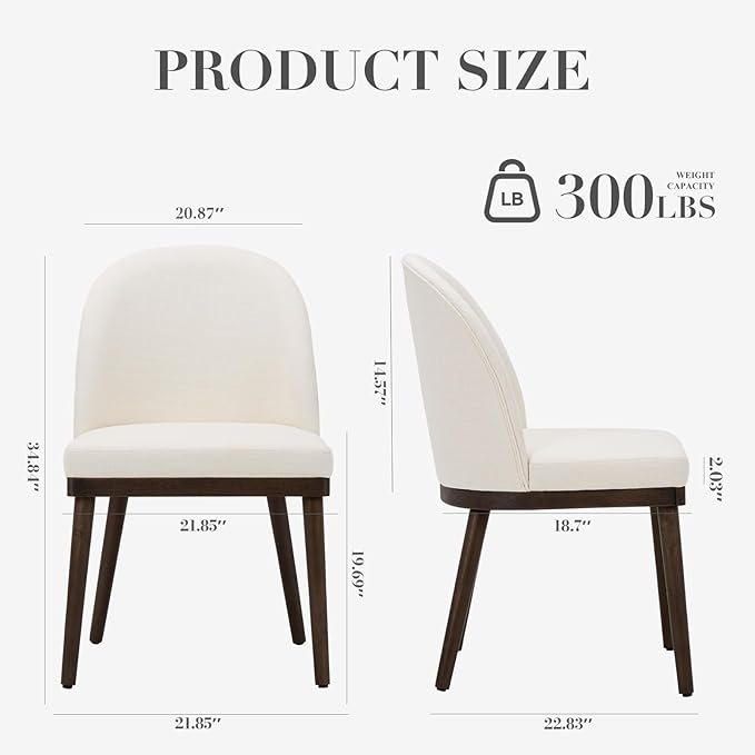 COLAMY Upholstered Dining Chairs Set of 4, Wooden Kitchen Chairs - Image 2