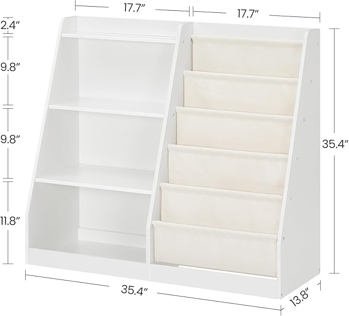 35.4" Kids Bookshelf and Toy Storage, 6 Layer Fabric Toddler Bookshelf - Image 2