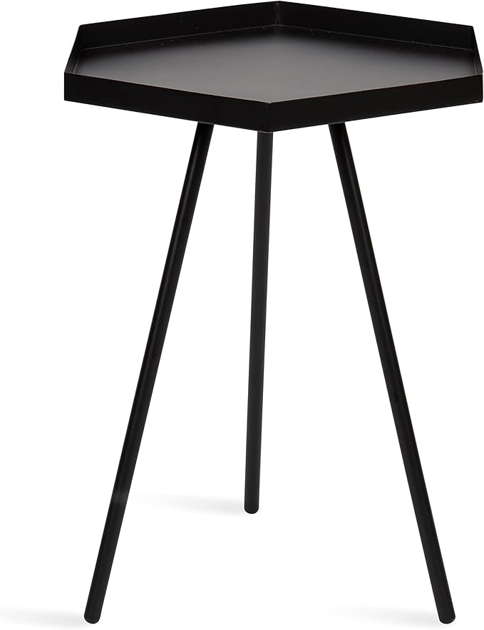 Kate and Laurel Kashvi Modern Side Table; 17 x 15 x 20; Black; Decorative by KateandLaurel