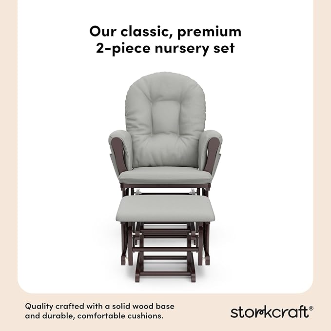 Storkcraft Premium Hoop Glider & Ottoman — GREENGUARD Gold Certified Nursery - Image 6