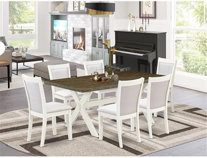 East West Furniture X077MZ001-7 7 Piece Dining Room Furniture Set Consist of a - Image 2