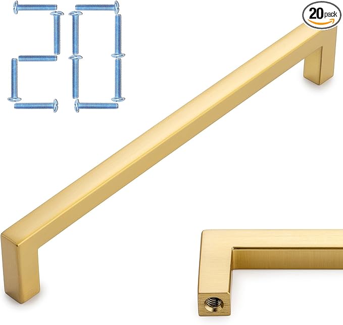 KOOFIZO 20-Pack Solid Square Bar Cabinet Handle by Koofizo
