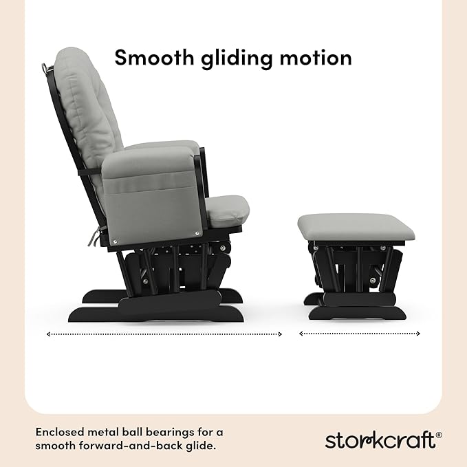 Storkcraft Premium Hoop Glider & Ottoman — GREENGUARD Gold Certified, Wood - Image 5