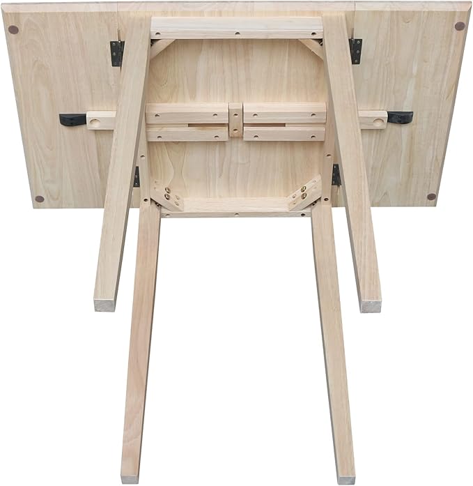 Solid Wood Small Drop Leaf Dining Table in Sturdy Parawood, Dual Drop Leaf Table - Image 10