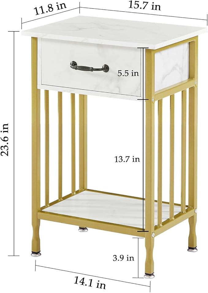 VECELO Nightstands, Industrial Side Table/End Tables - Image 3