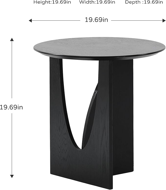 Get Set Style Round End Table Accent Side Table Circle Wood Corner Table Small - Image 9