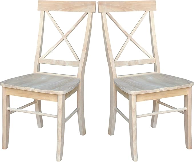 Set of Two X-Back Dining Chairs, Unfinished - Image 13