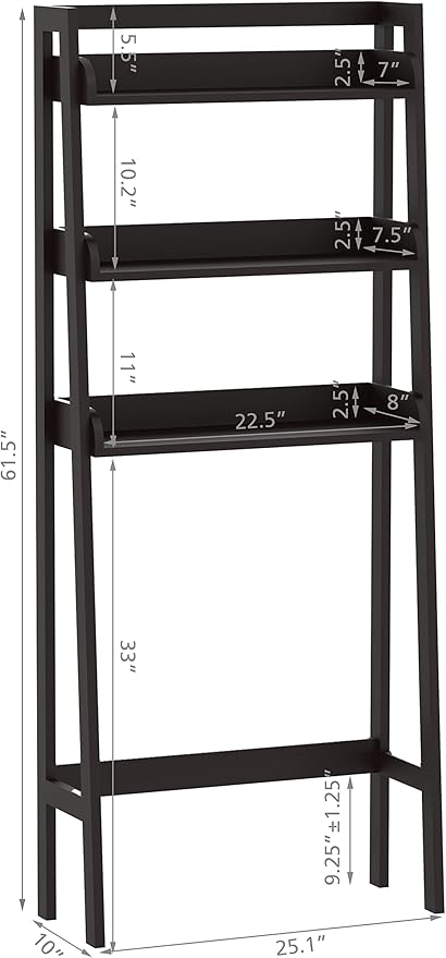 UTEX Over The Toilet Storage, 3-Tier Bathroom Shelves Over Toilet, Behind - Image 3