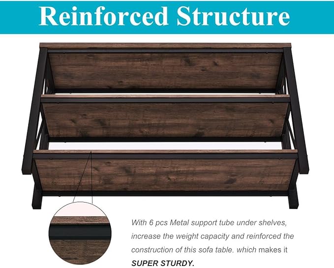 BON AUGURE Rustic Entryway Table, Farmhouse Hallway Table, Console Tables - Image 5