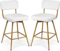 Swivel Counter Height Bar Stools Set of 2, Faux Leather Bar Stools by Unknown