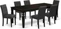East West Furniture LGAS7-BLK-12 7 Piece Dinner Table Set Contain A Dining by EastWestFurniture