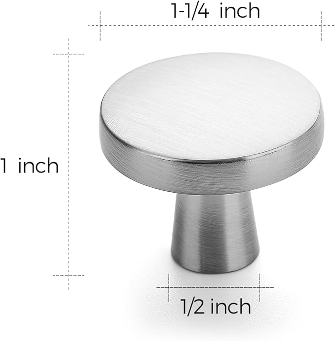 Ravinte 25 Pack Drawer Pulls 1-1/4 Inch Kitchen Cabinet Knobs Brushed Nickel - Image 3