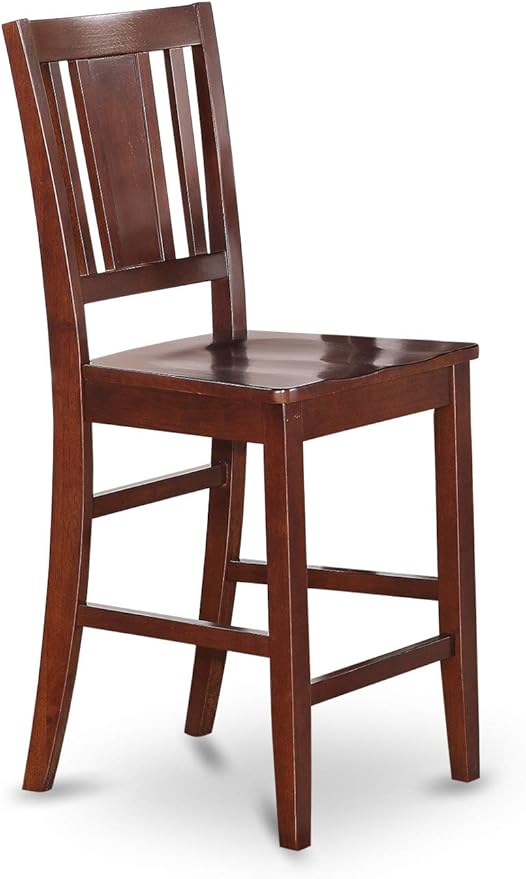 East West Furniture EDBU5-MAH-W 5 Piece Kitchen Counter Set Includes a Round - Image 4