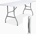 Folding Table 6 FT Lightweight Portable Plastic Fold-in-Half Utility Foldable by Unknown
