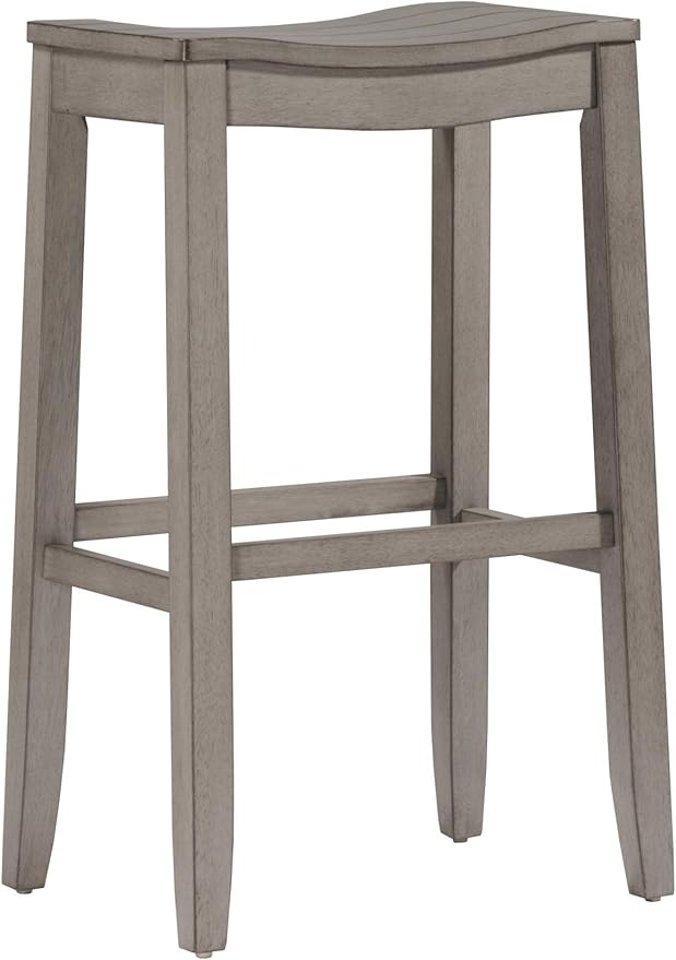 Hillsdale Furniture Fiddler Backless Saddle Bar Stool, Aged Gray by HillsdaleFurniture