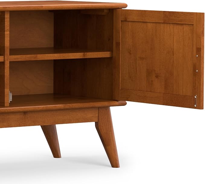 SIMPLIHOME Draper Solid Hardwood 72 inch Wide Mid Century Modern TV Media Stand - Image 10