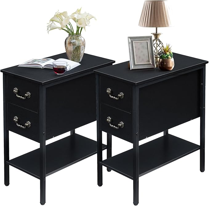 VECELO End Tables, Narrow Nightstand by VECELO