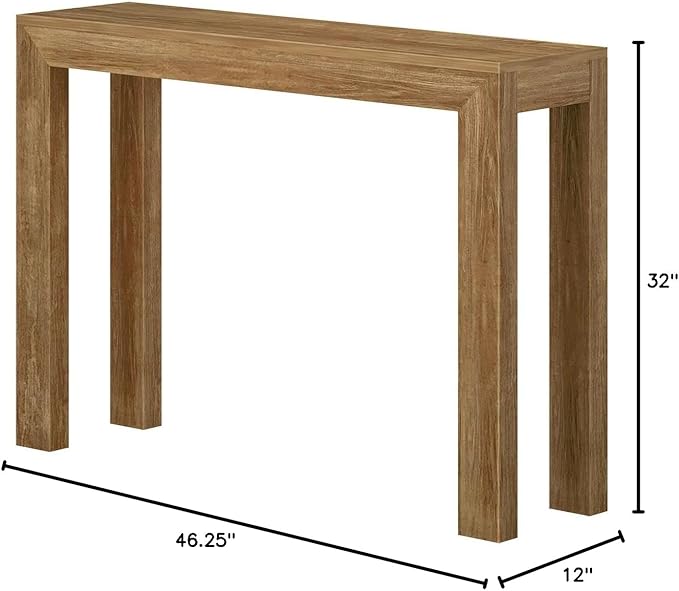 Plank+Beam Modern Solid Wood Console Table, 46.25 Inch, Sofa Table, Narrow - Image 2